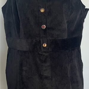 Foxblood Black Corduroy Button-Front Women's Dress XL